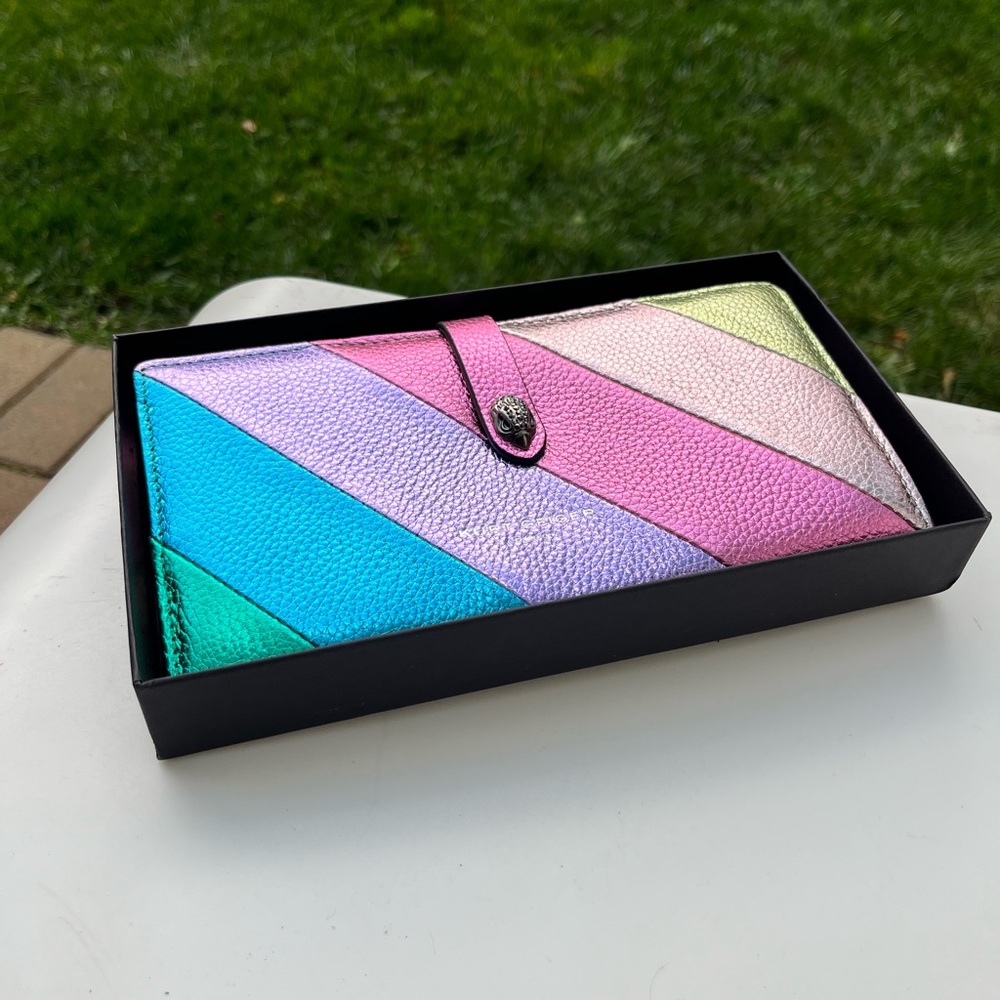 Kurt Geiger rainbow wallet with snap, new in box NIB